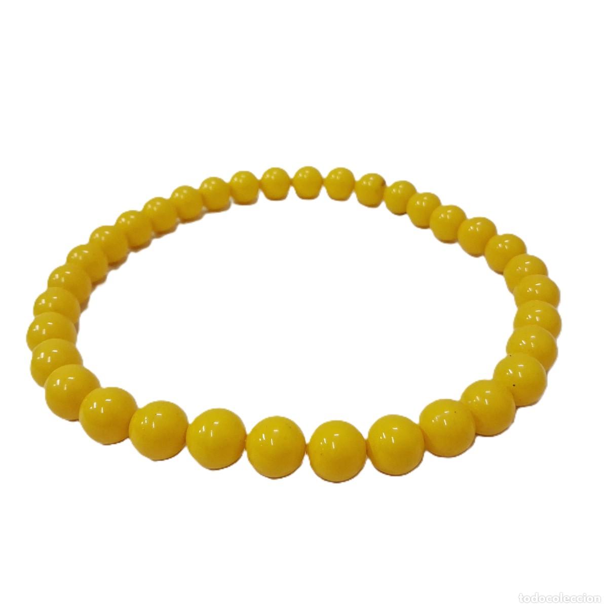Joyeria: Collar Vintage de Cuentas Amarillo Soleado - Foto 1