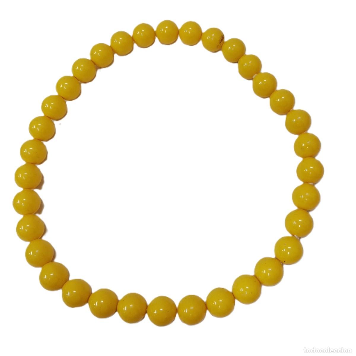 Joyeria: Collar Vintage de Cuentas Amarillo Soleado - Foto 2