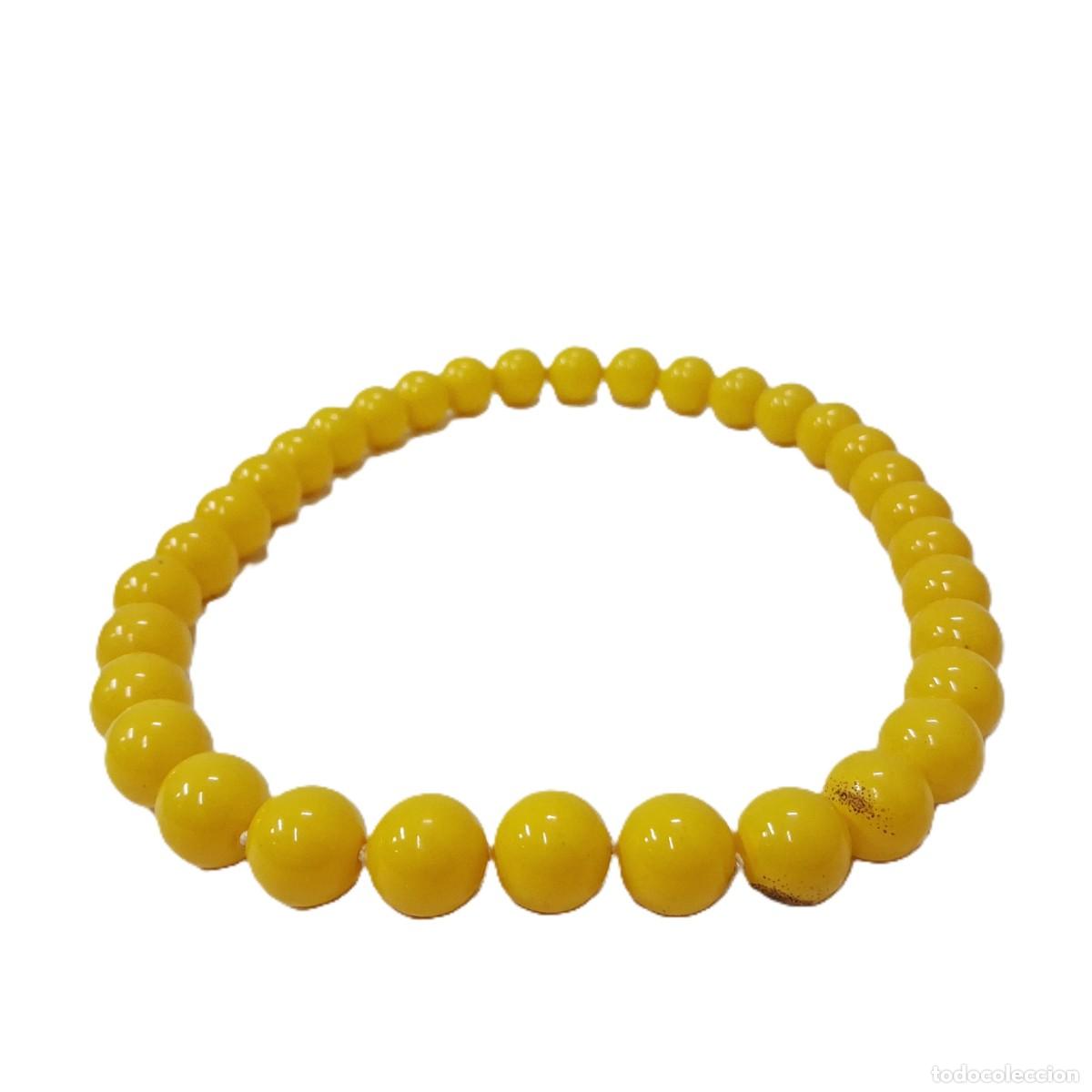 Joyeria: Collar Vintage de Cuentas Amarillo Soleado - Foto 3