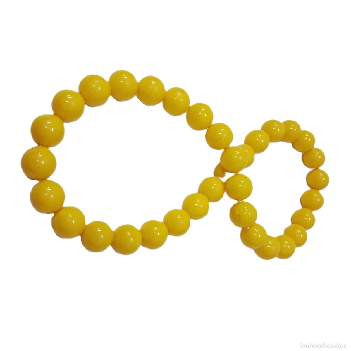 Joyeria: Collar Vintage de Cuentas Amarillo Soleado - Foto 4