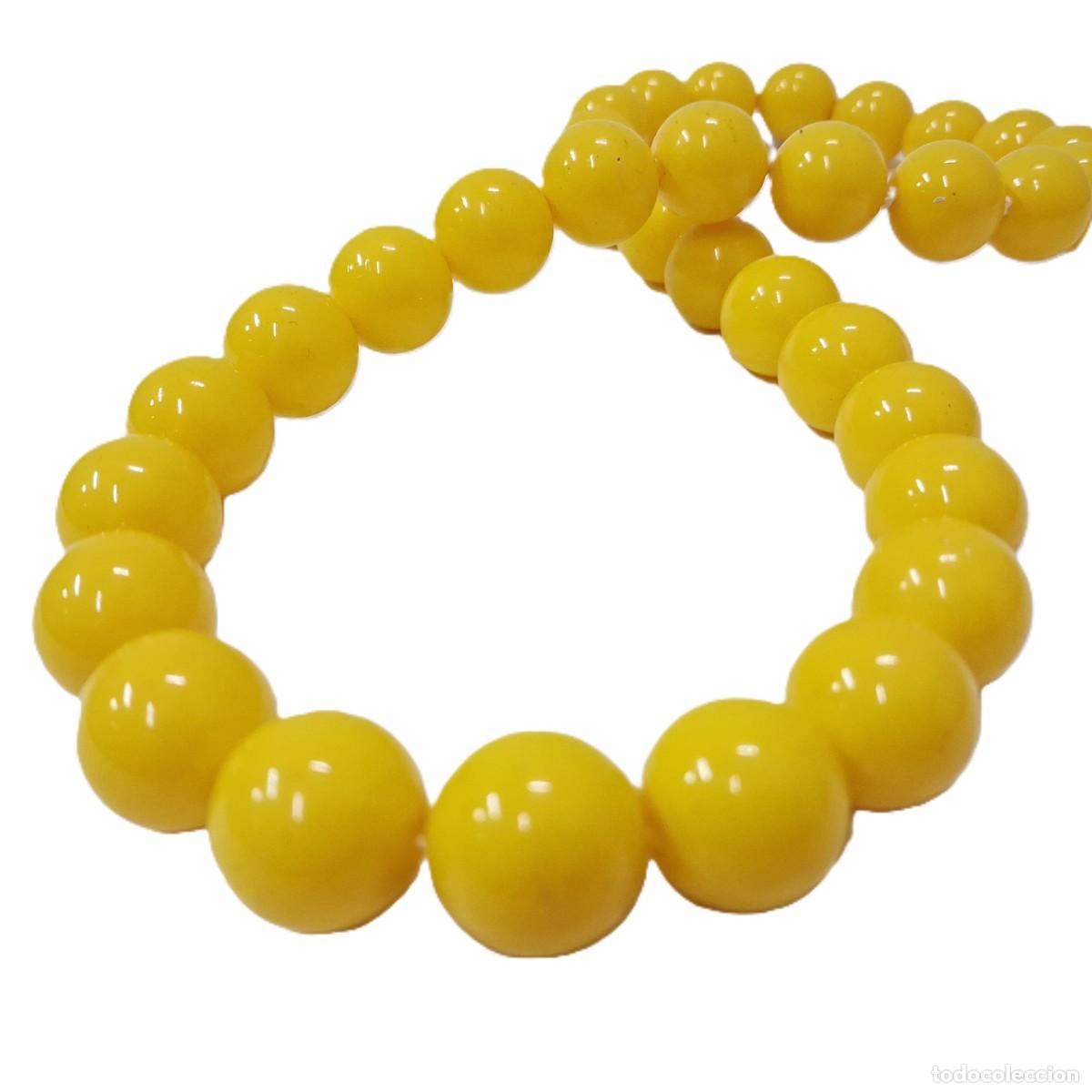 Joyeria: Collar Vintage de Cuentas Amarillo Soleado - Foto 5