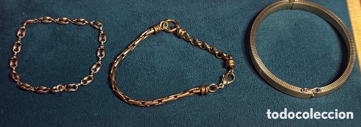 Joyeria: 3 pulseras de metal dorado - Foto 1