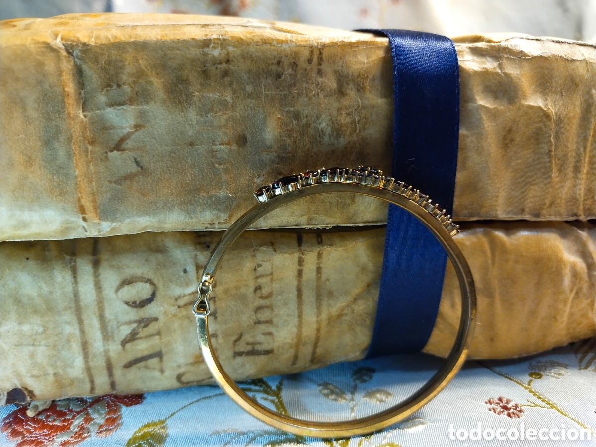 Joyeria: Antigua pulsera brazalete de granates - Foto 3