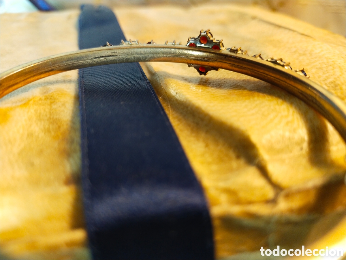 Joyeria: Antigua pulsera brazalete de granates - Foto 4