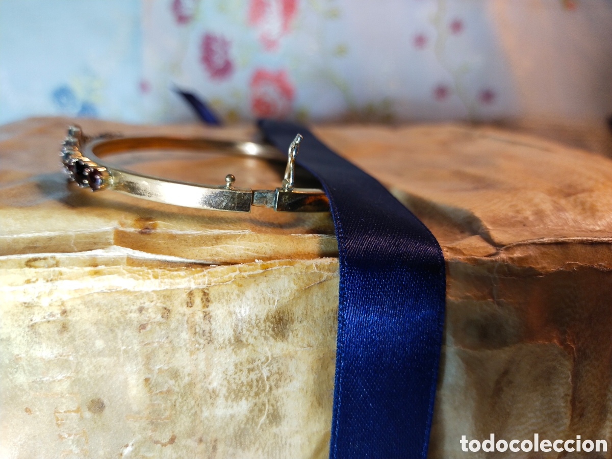 Joyeria: Antigua pulsera brazalete de granates - Foto 6