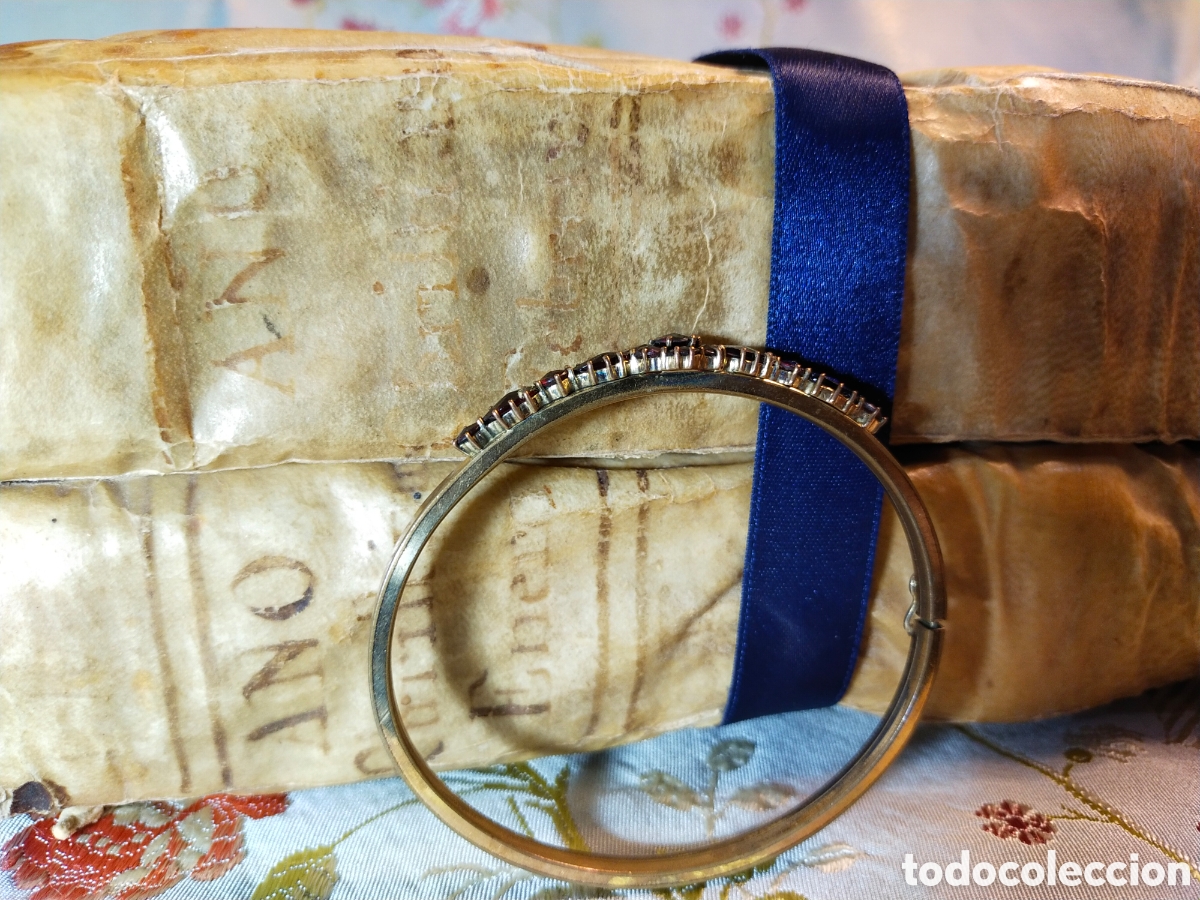 Joyeria: Antigua pulsera brazalete de granates - Foto 7