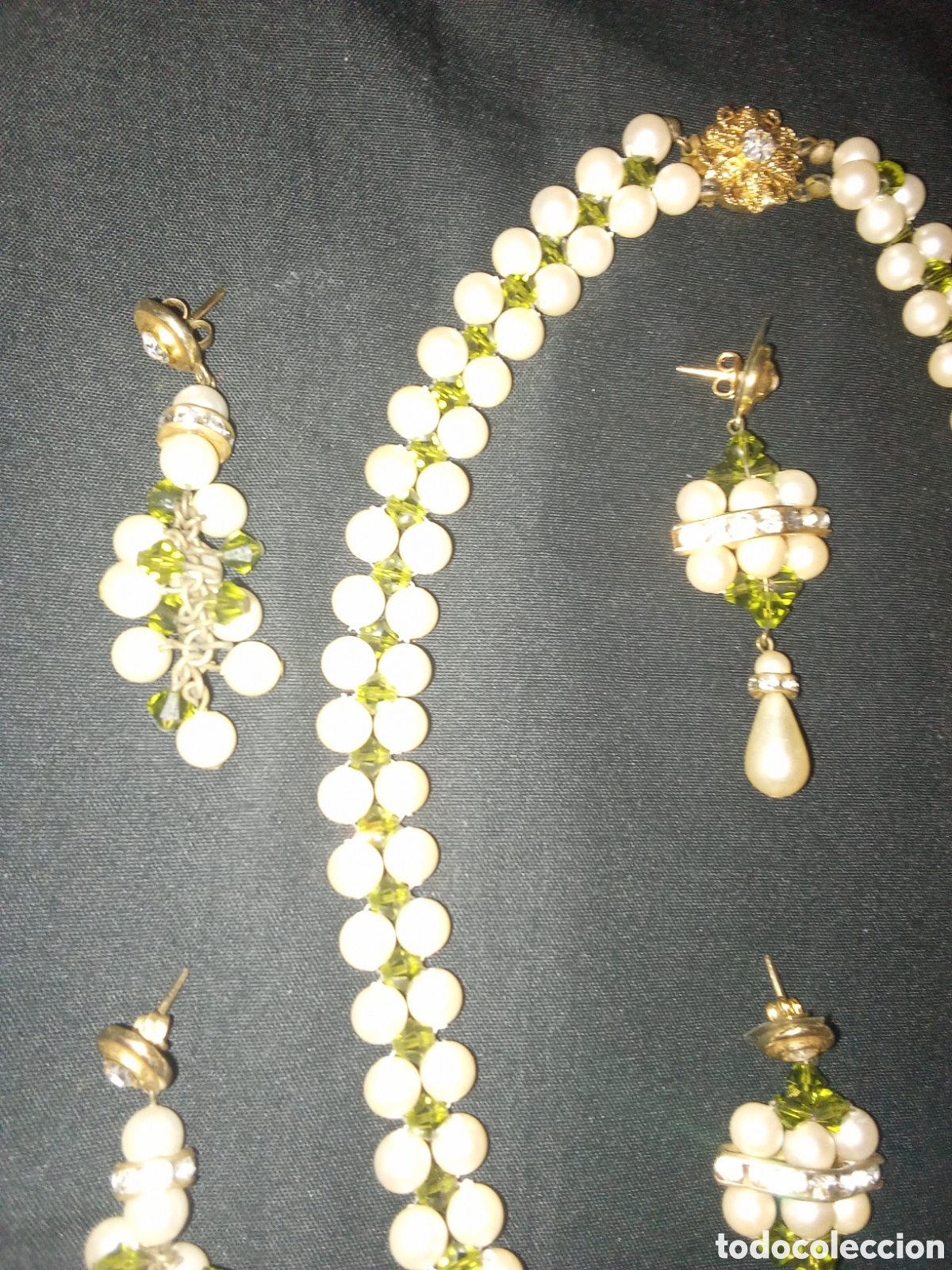 Joyeria: CONJUNTO ANTIGUO PULSERA PENDIENTES Y COLLAR - Foto 2