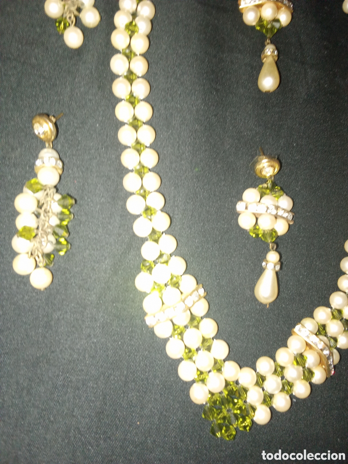 Joyeria: CONJUNTO ANTIGUO PULSERA PENDIENTES Y COLLAR - Foto 3