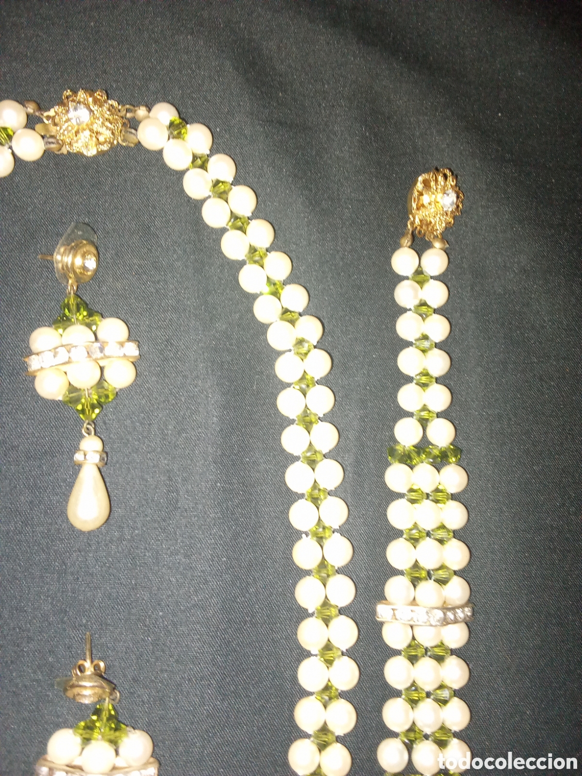 Joyeria: CONJUNTO ANTIGUO PULSERA PENDIENTES Y COLLAR - Foto 4