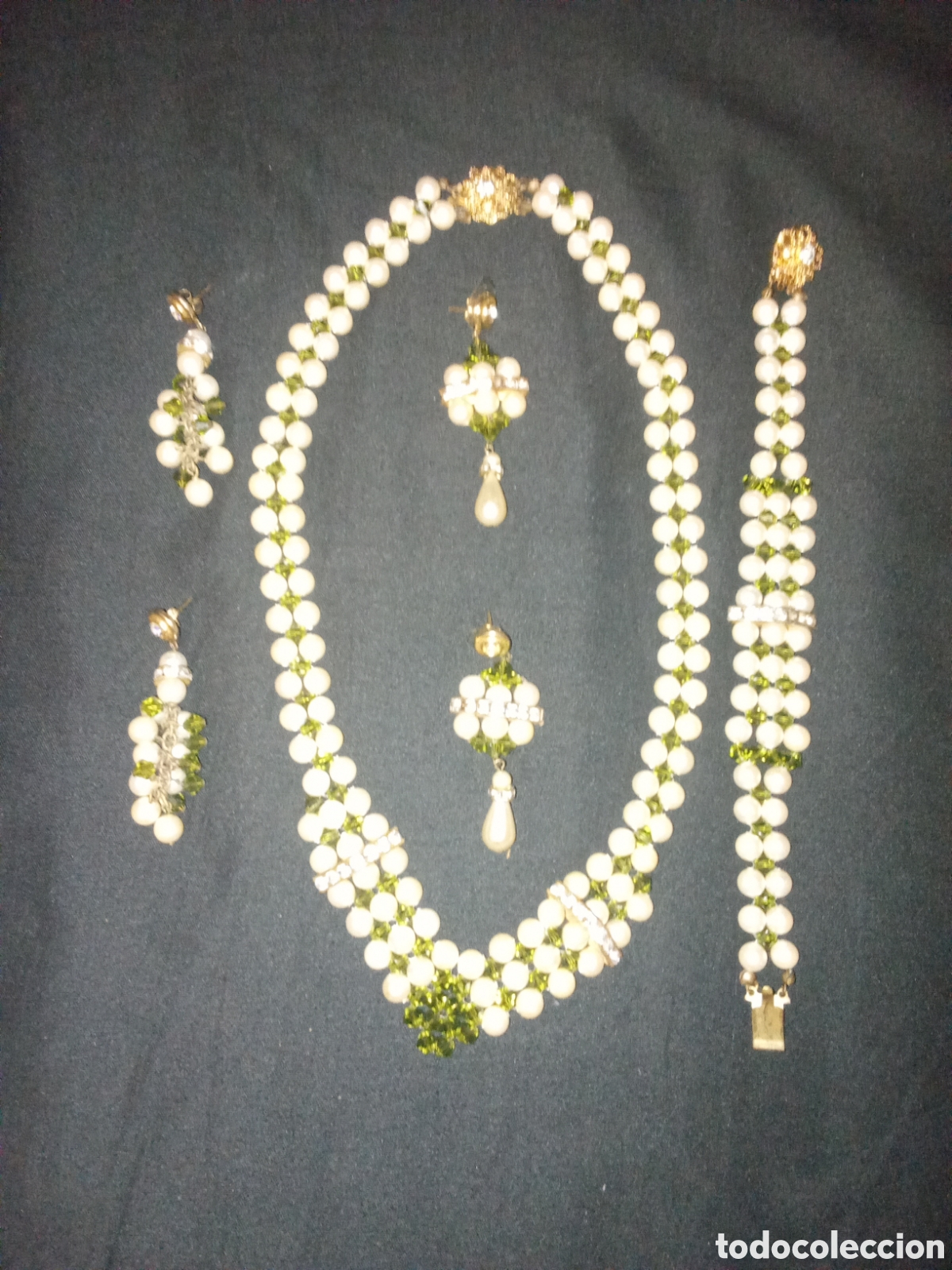 Joyeria: CONJUNTO ANTIGUO PULSERA PENDIENTES Y COLLAR - Foto 1