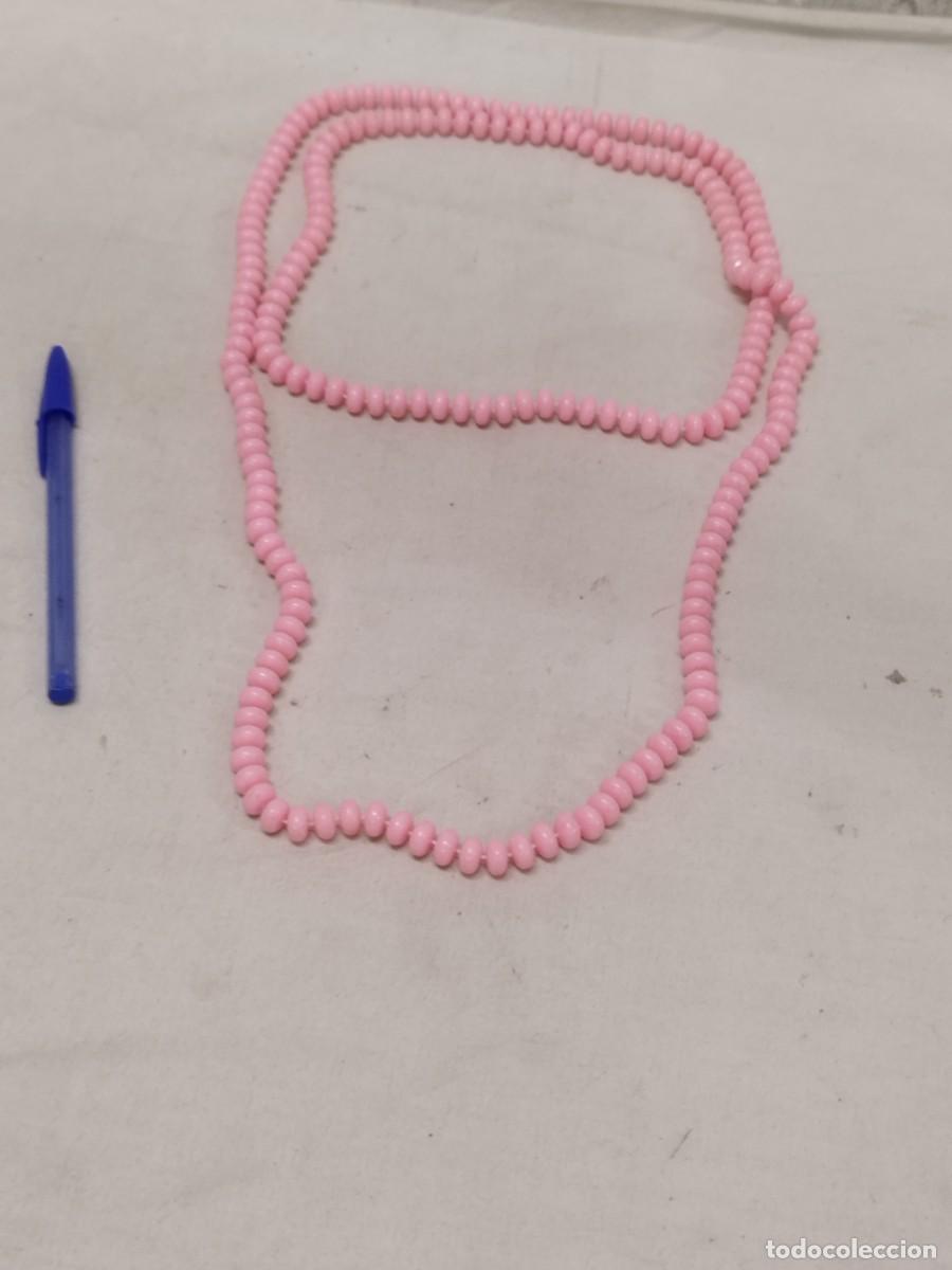Joyeria: Antiguo gran collar de cuentas de color rosa. - Foto 1