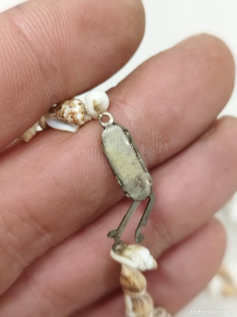 Joyeria: Antiguo collar de caracolas de mar. Dos tipos de caracolas - Foto 3