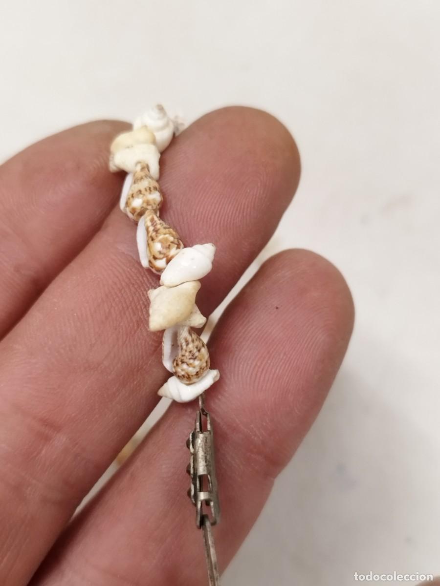 Joyeria: Antiguo collar de caracolas de mar. Dos tipos de caracolas - Foto 4