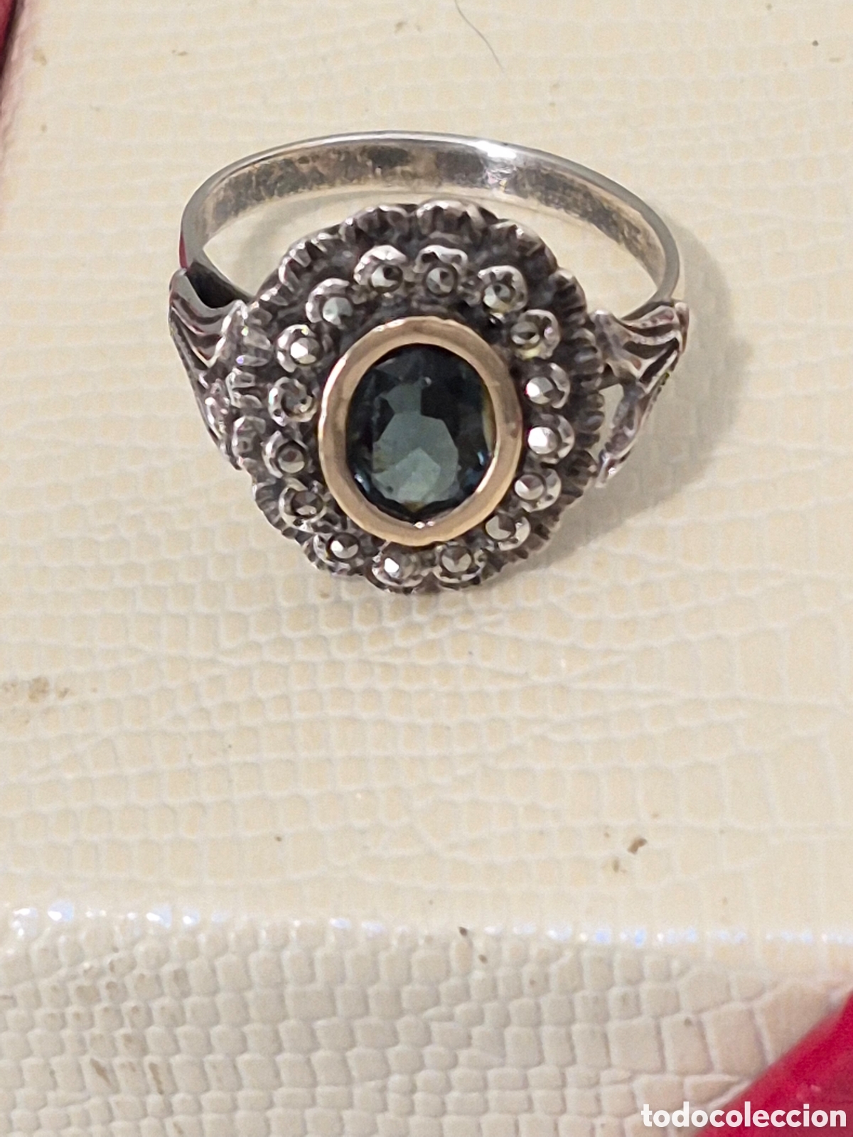 Joyeria: MAJESTUOSO ANILLO DE PLATA DE LEY, ORO Y TOPACIO. VINTAGE. REF S4 C JOY VINTAGE BIS ANILLOS 200125