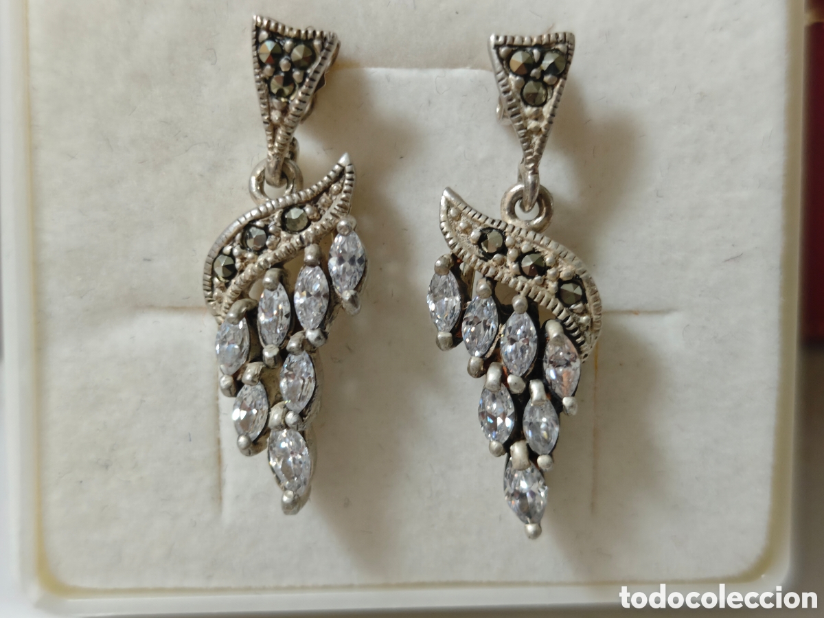 Joyeria: PENDIENTES TIPO ARTE DECO EN PLATA DE LEY Y CIRCONITAS - Foto 3