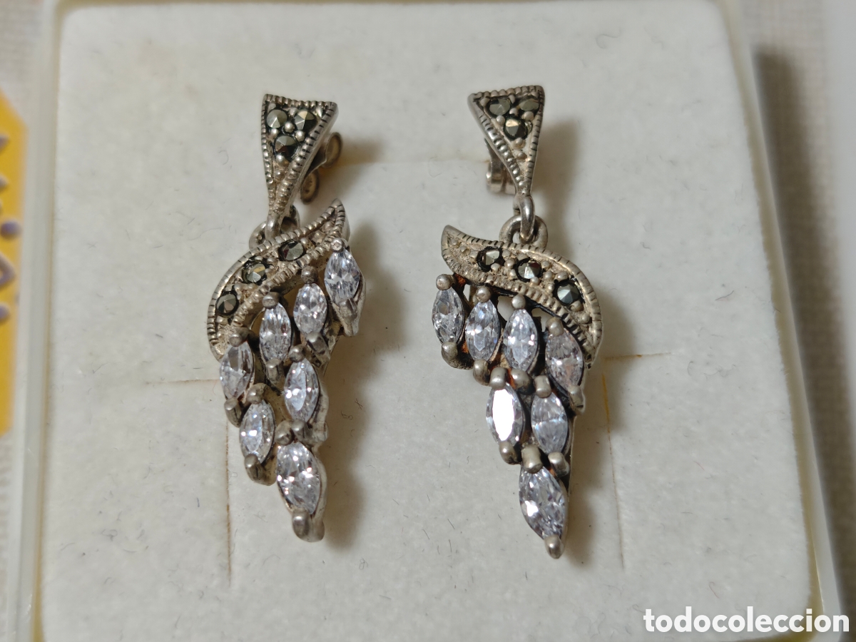 Joyeria: PENDIENTES TIPO ARTE DECO EN PLATA DE LEY Y CIRCONITAS - Foto 5