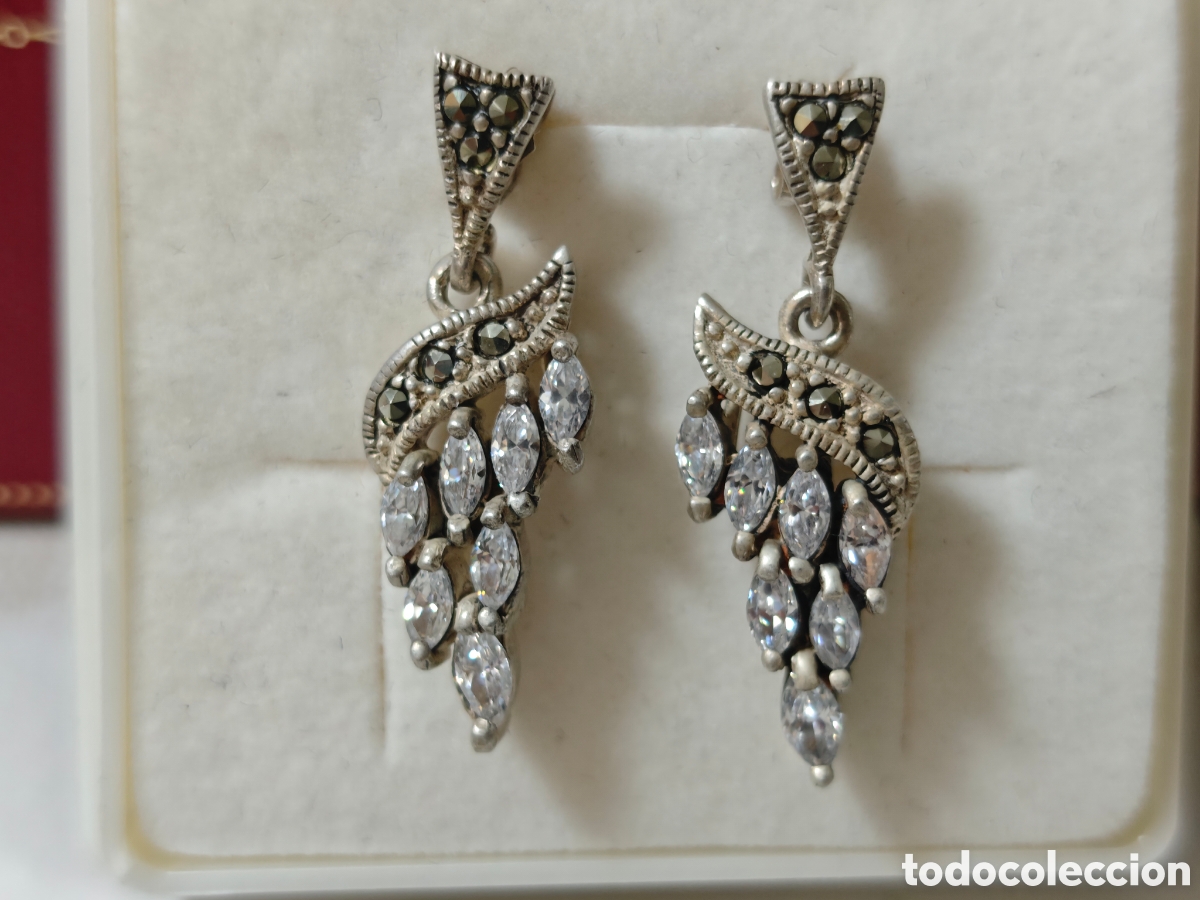 Joyeria: PENDIENTES TIPO ARTE DECO EN PLATA DE LEY Y CIRCONITAS - Foto 7