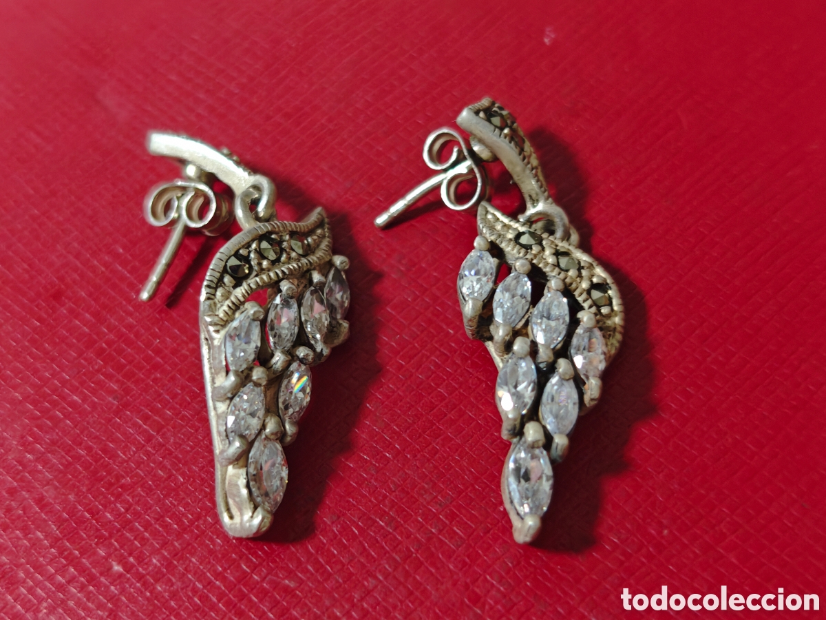 Joyeria: PENDIENTES TIPO ARTE DECO EN PLATA DE LEY Y CIRCONITAS - Foto 9