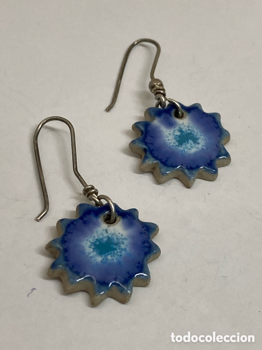 Joyeria: Pendientes de plata con porcelana /P394 - Foto 1
