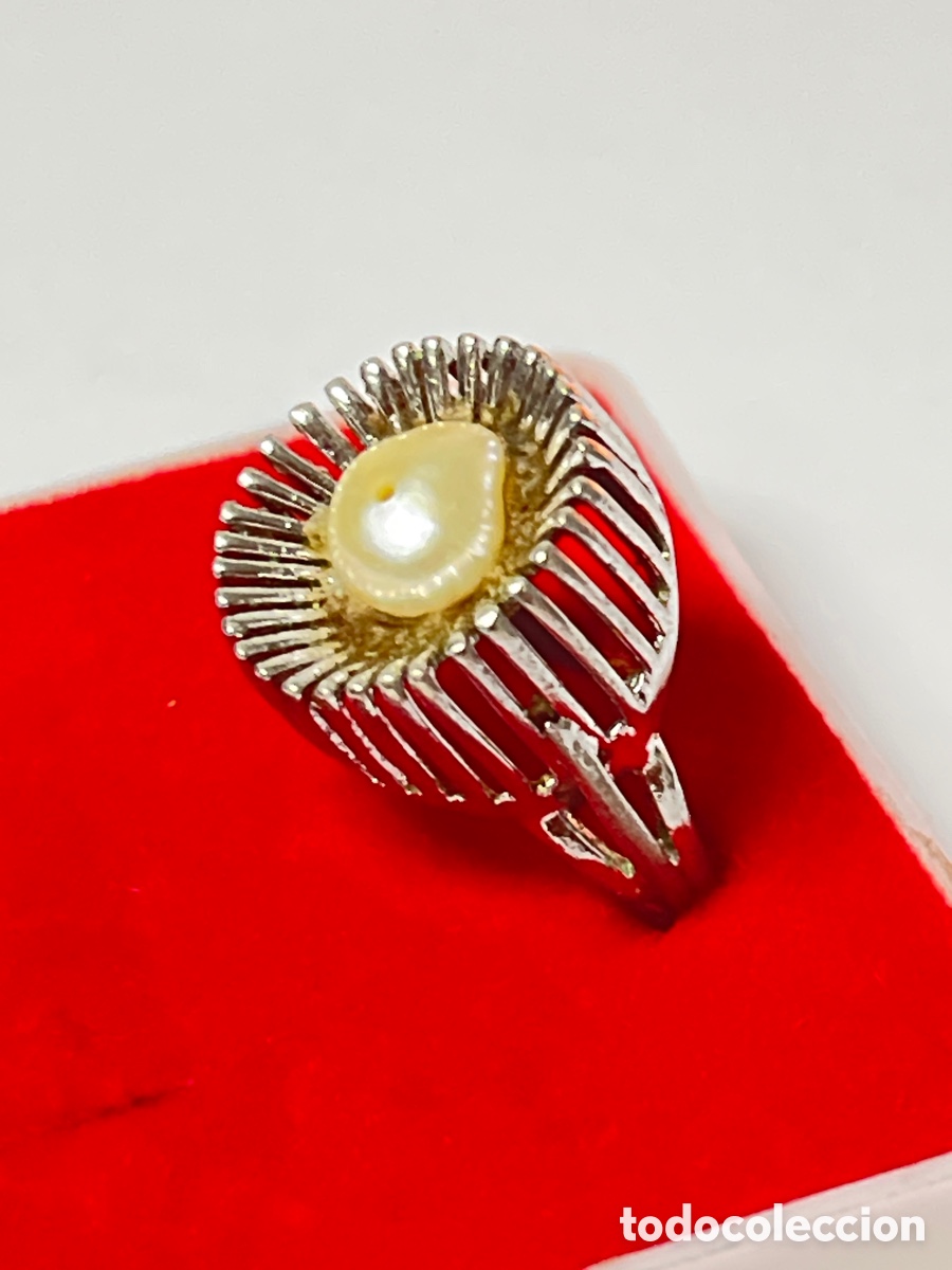 Joyeria: Sortija Art Deco de plata con perla / S356 - Foto 2