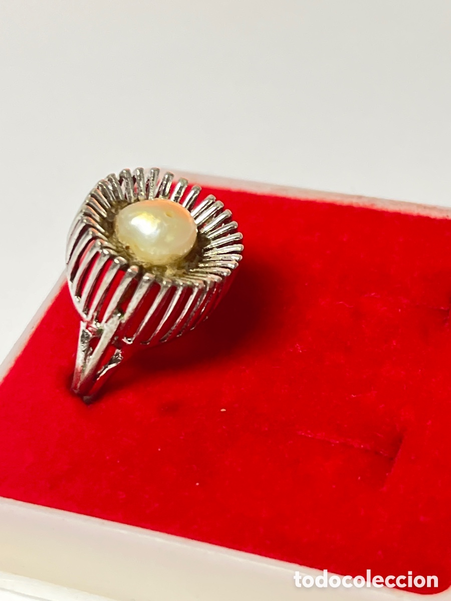 Joyeria: Sortija Art Deco de plata con perla / S356 - Foto 3