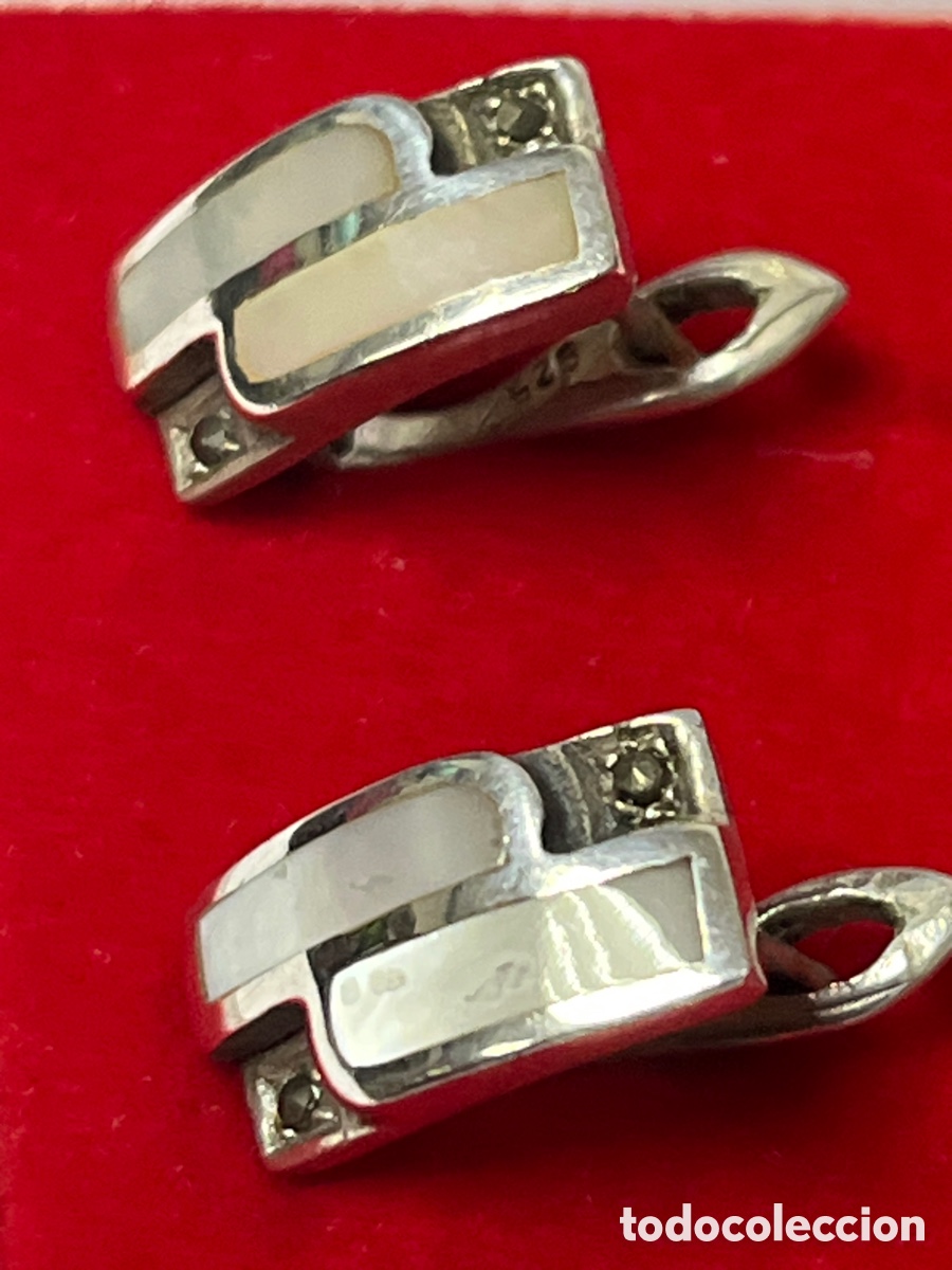 Joyeria: Pendientes de plata y n&aacute;car P388 - Foto 2