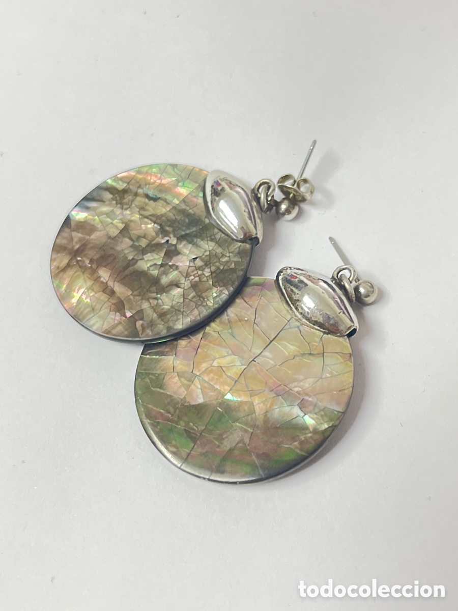 Joyeria: Pendientes de plata y n&aacute;car marca Scooter /P388 - Foto 1