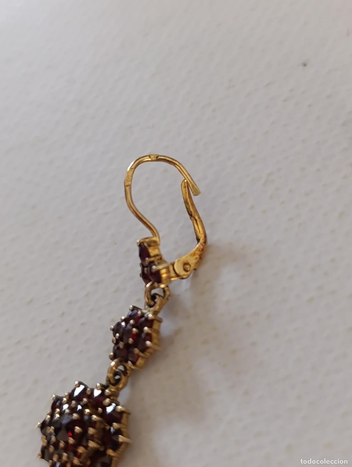 Joyeria: PENDIENTES DE ORO DE 9 KILATES CON INCRUSTACIONES DE GRANATE - JOYA - Foto 4