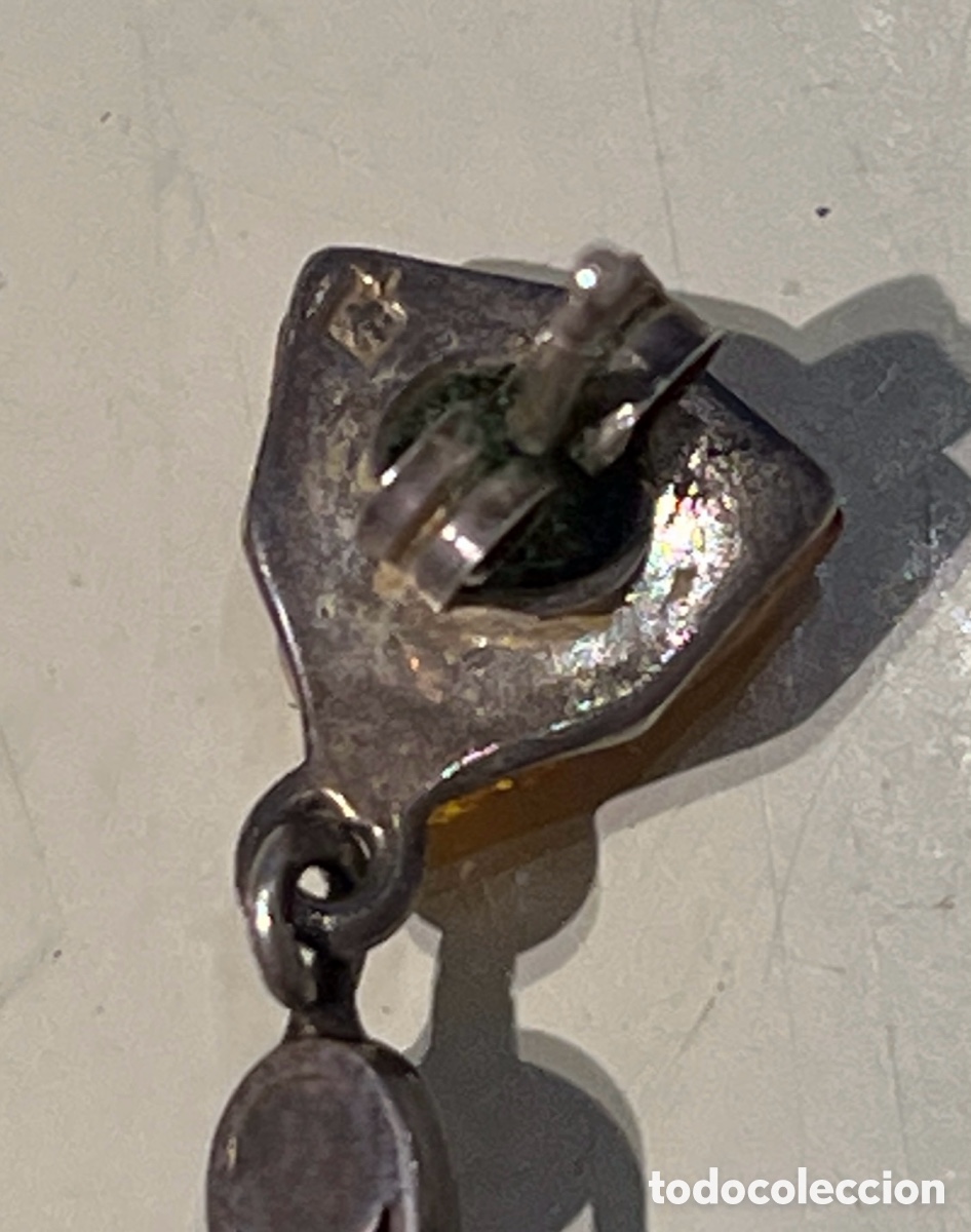 Joyeria: Pendientes. Plata y &aacute;mbar. A&ntilde;os 80. - Foto 4