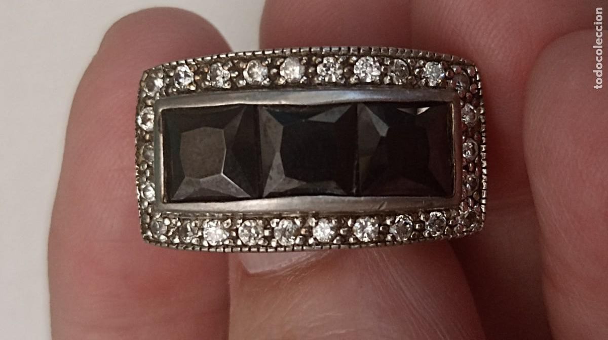 Joyeria: Vendo espectacular anillo de plata 925 y Onix. Nuevo - Foto 2