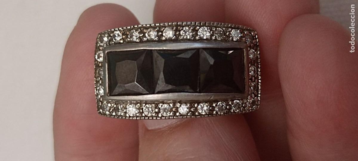 Joyeria: Vendo espectacular anillo de plata 925 y Onix. Nuevo - Foto 4