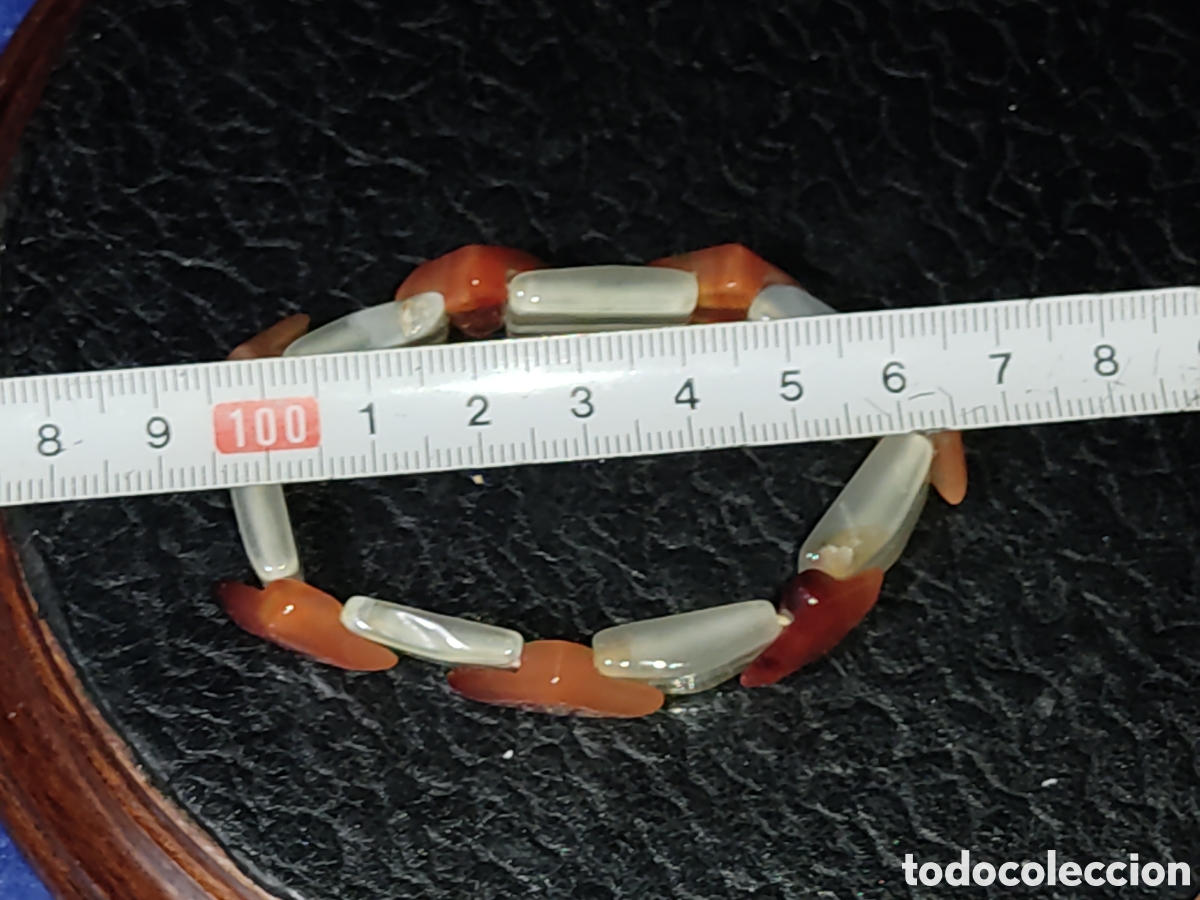Joyeria: Pulsera de &aacute;gata y cuarzo blanco.Vintage. - Foto 4