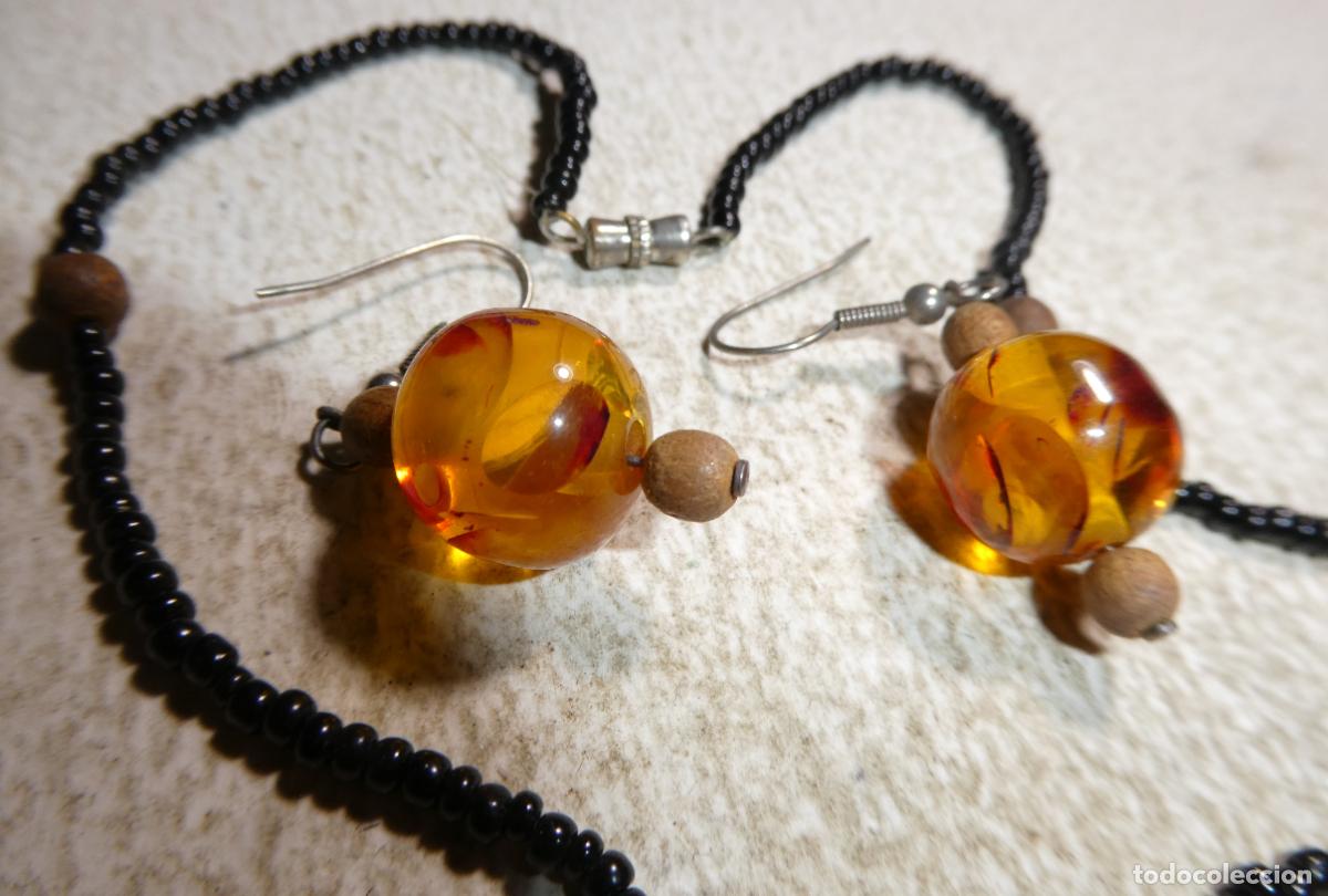 Joyeria: conjunto de collar y pendientes imitaci&oacute;n &aacute;mbar - Foto 2