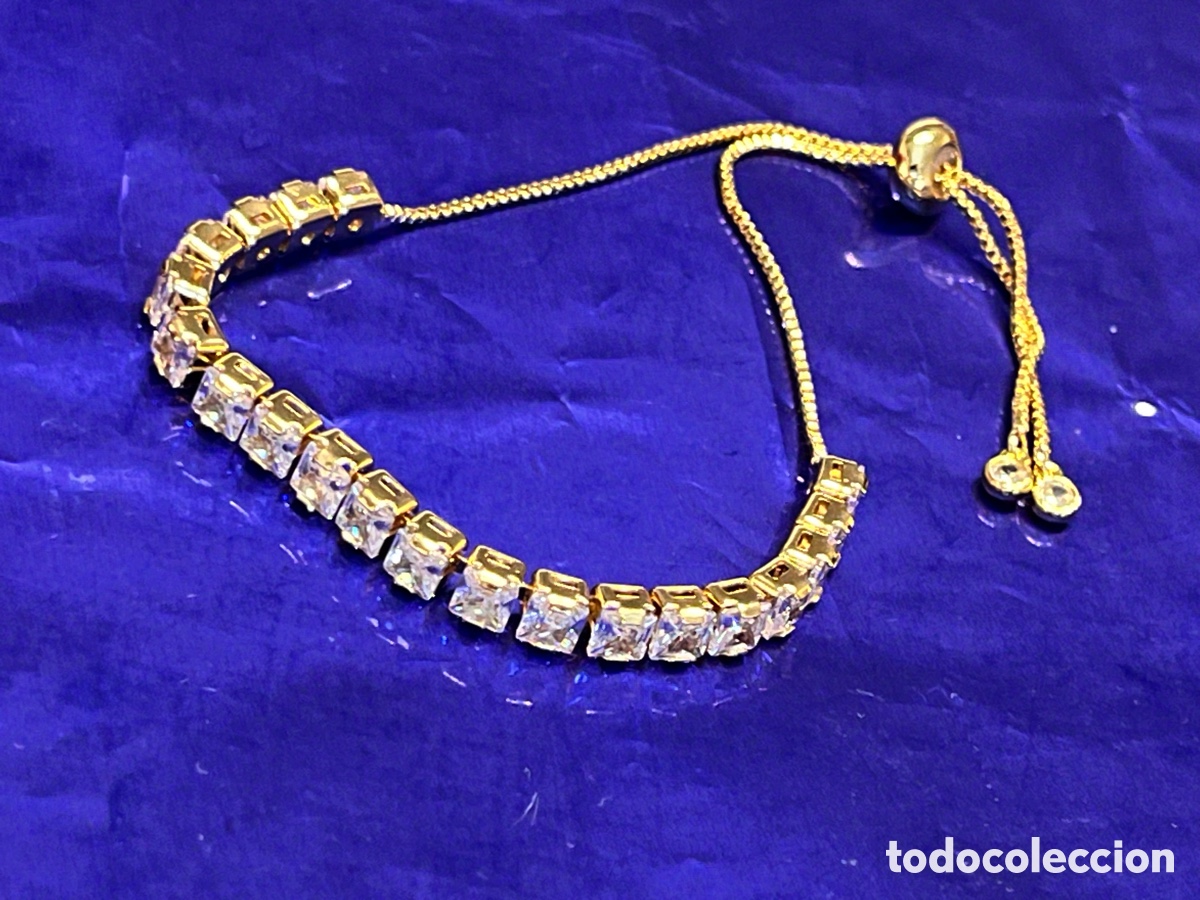 Joyeria: Pulsera dorada con circonitas (medida regulable) - Foto 1