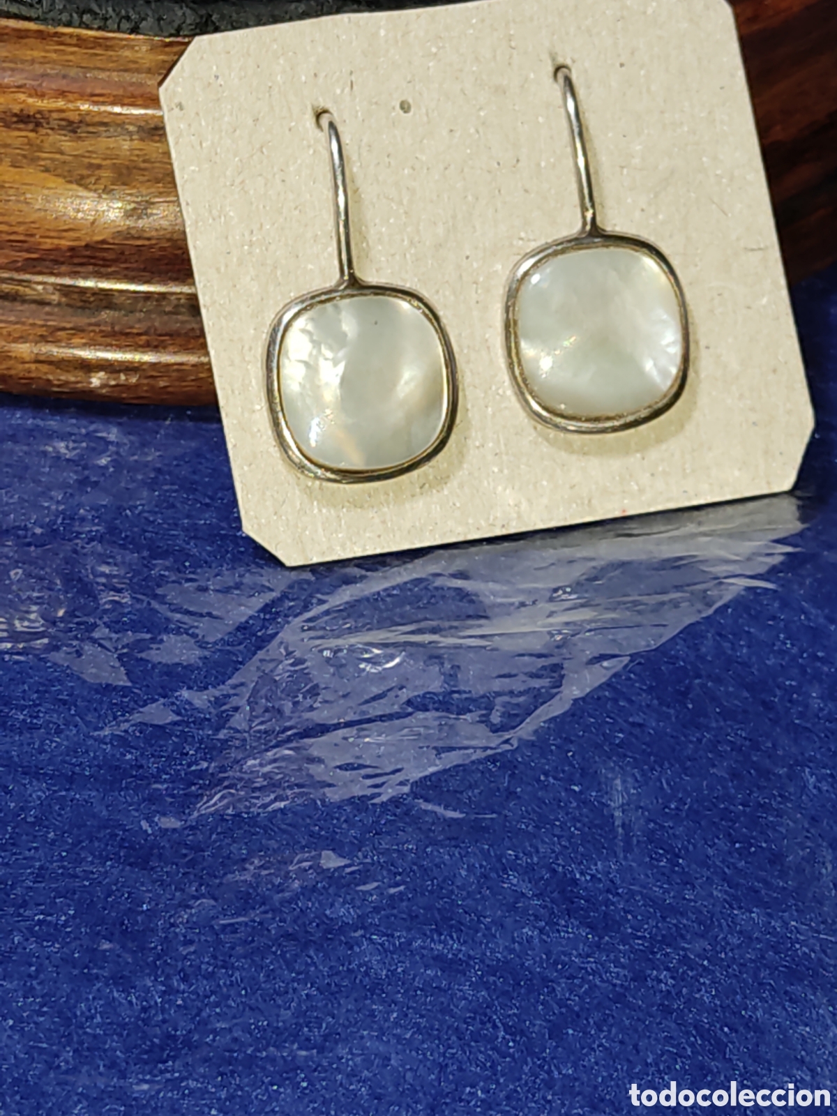 Joyeria: Pendientes de plata contrastada y n&aacute;car.Vintage. - Foto 1