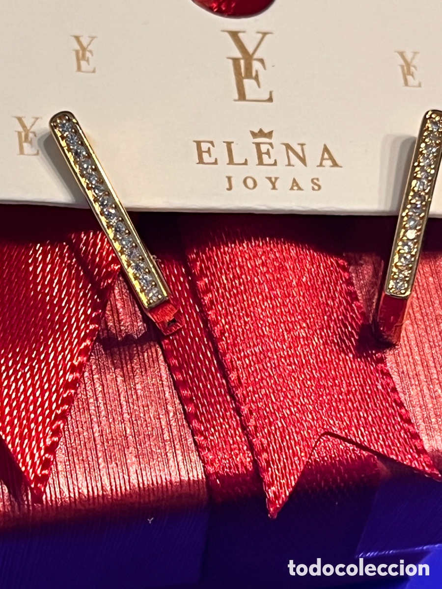 Joyeria: Pendientes &ldquo;aros rectangulares&rdquo; con circonitas - Foto 2