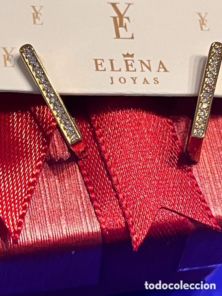 Joyeria: Pendientes &ldquo;aros rectangulares&rdquo; con circonitas - Foto 1
