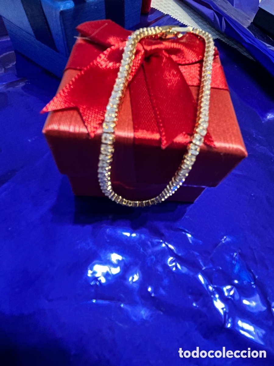 Joyeria: Pulsera Dorada con circonitas cuadradas - Foto 1