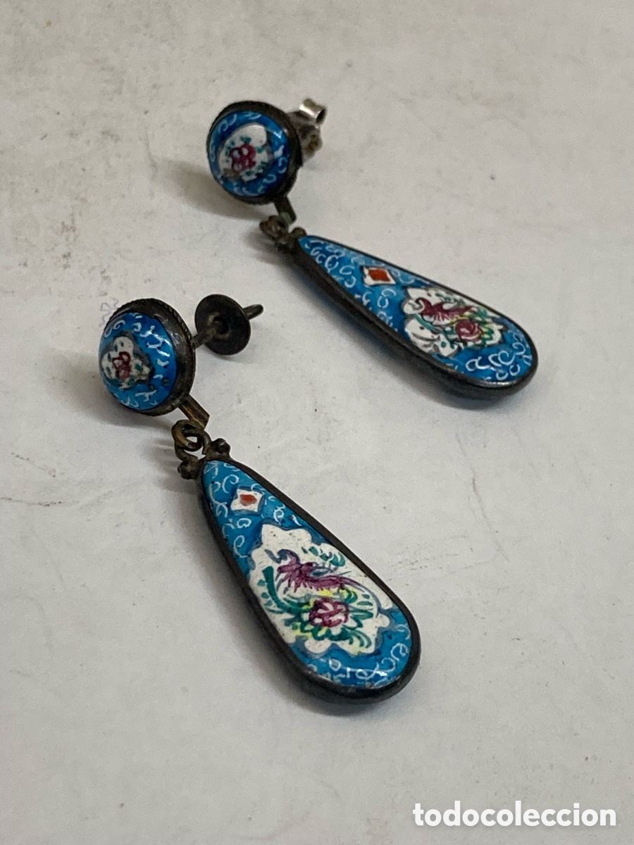 Joyeria: Pendientes de plata y porcelana P398 - Foto 1