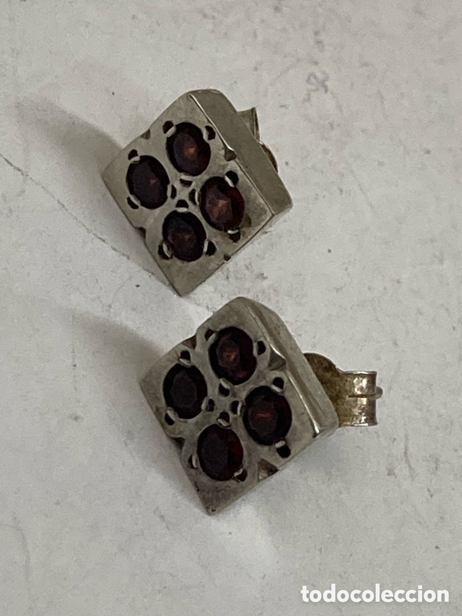 Joyeria: Pendientes de plata y granates /P398 - Foto 1