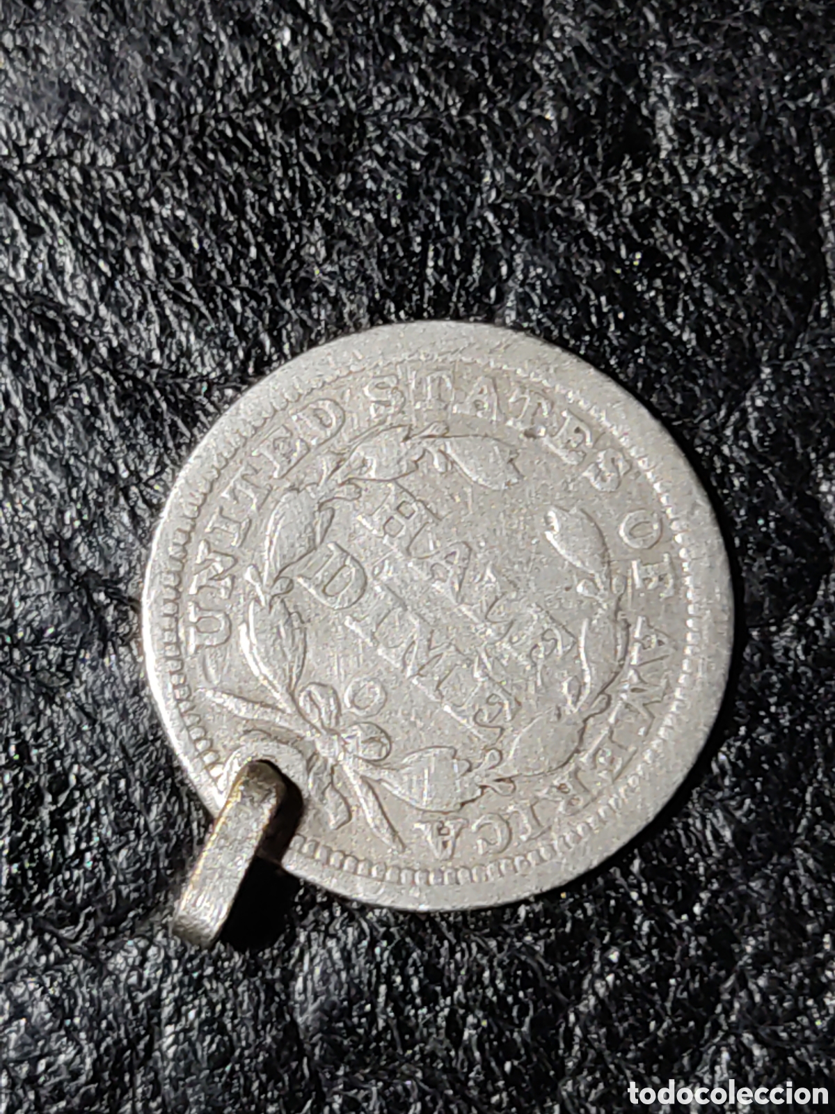 Joyeria: Colgante Moneda half dime de plata de 1857 U.S.A. - Foto 2