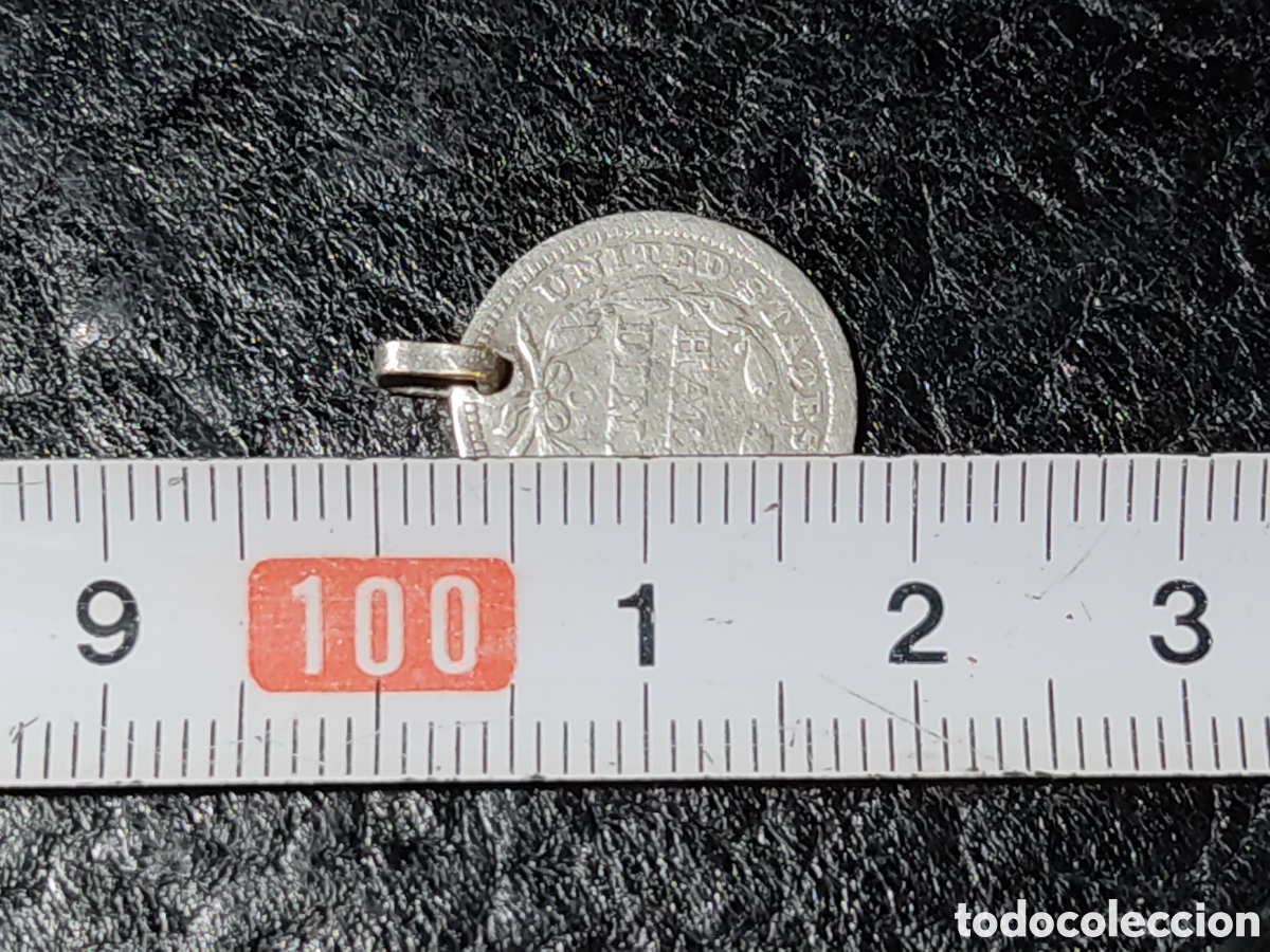 Joyeria: Colgante Moneda half dime de plata de 1857 U.S.A. - Foto 3