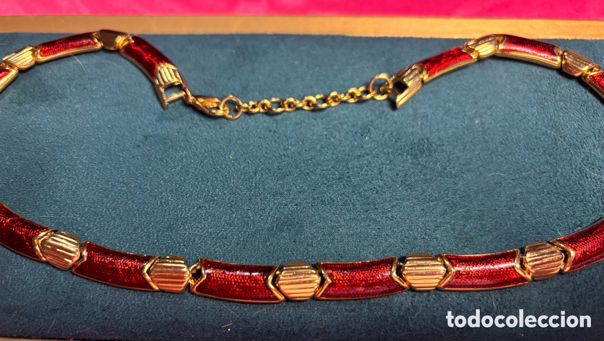 Joyeria: Gargantilla dorada y roja - Foto 2