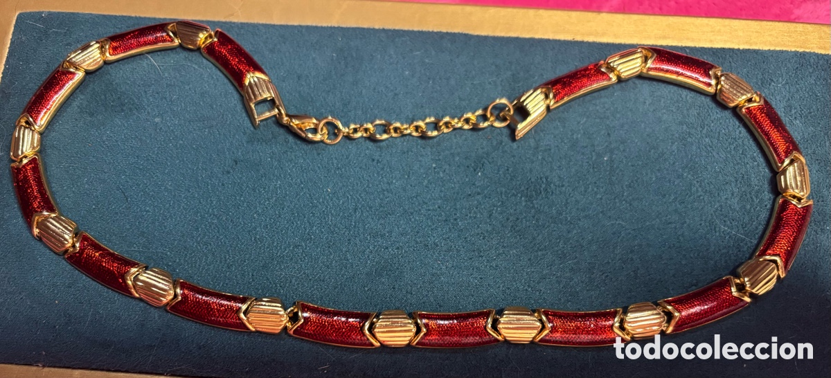 Joyeria: Gargantilla dorada y roja - Foto 1