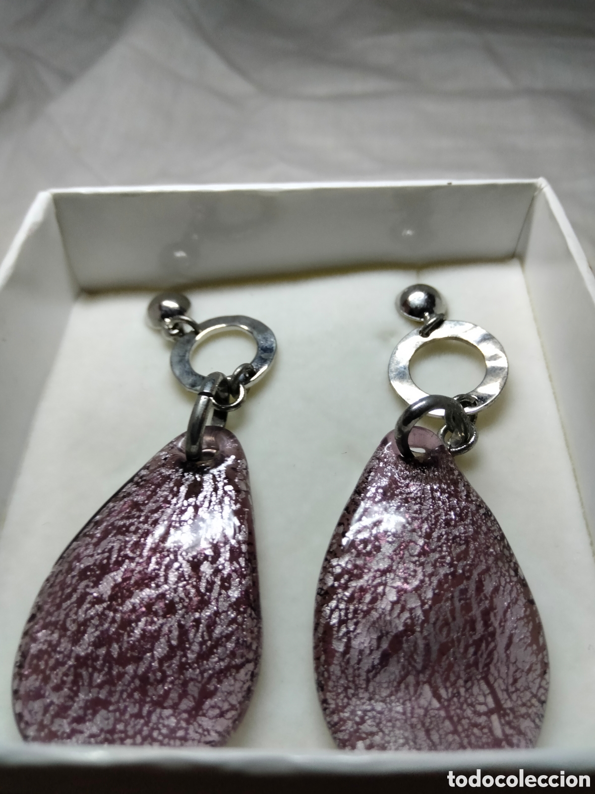 Joyeria: Pendientes rodio y murano - Foto 2