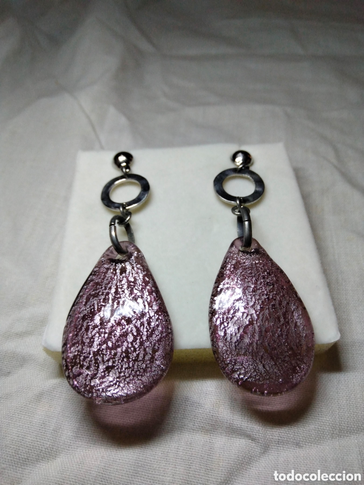 Joyeria: Pendientes rodio y murano - Foto 1