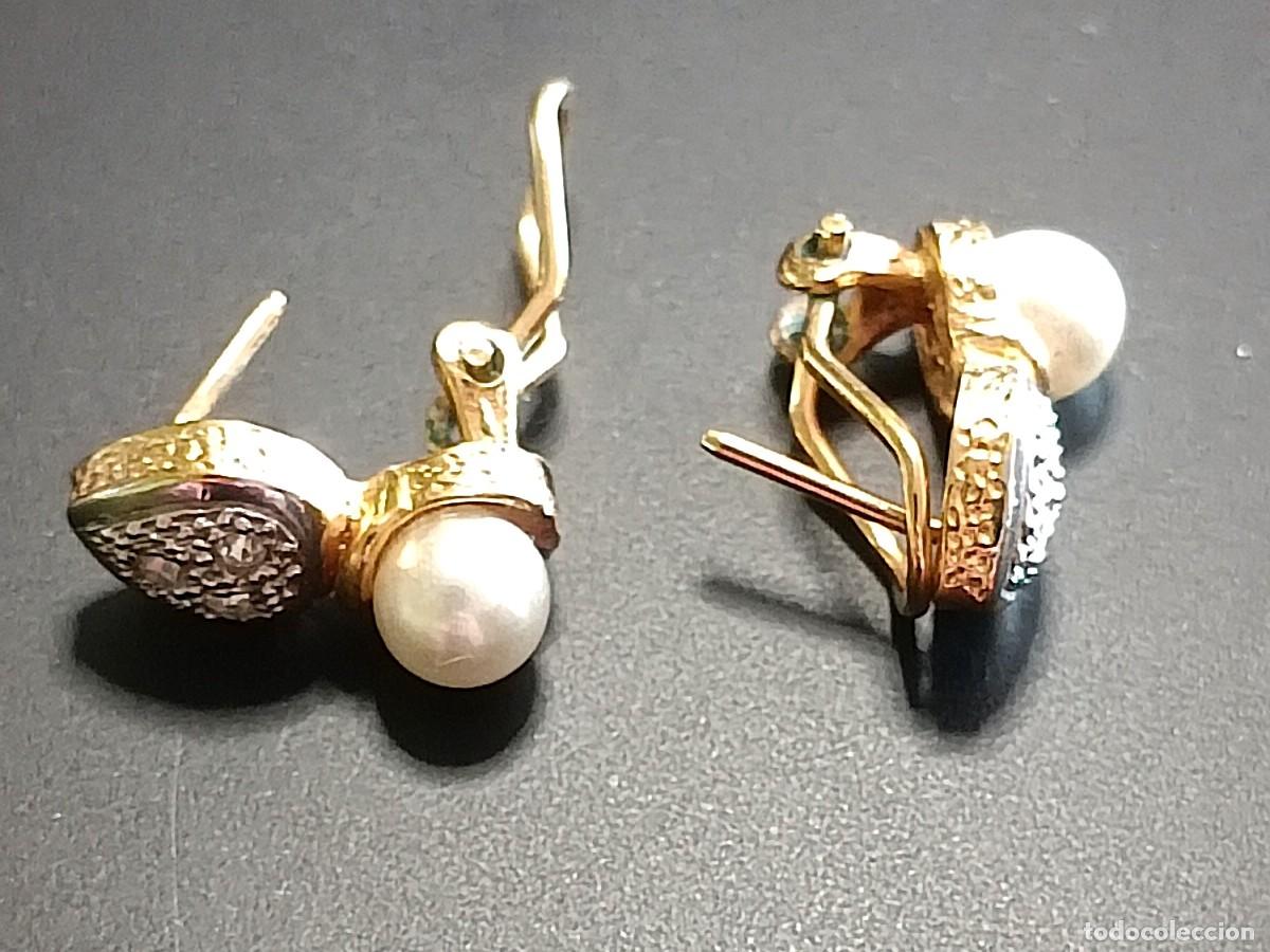 Joyeria: Pendientes Chapados en Oro con Perla - Foto 3