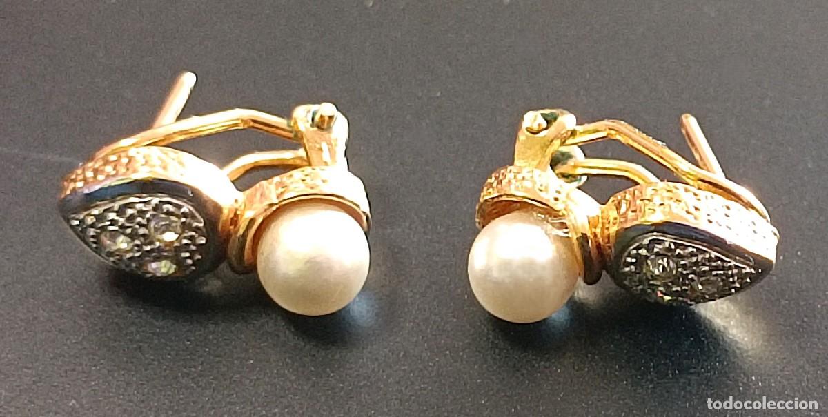 Joyeria: Pendientes Chapados en Oro con Perla - Foto 7