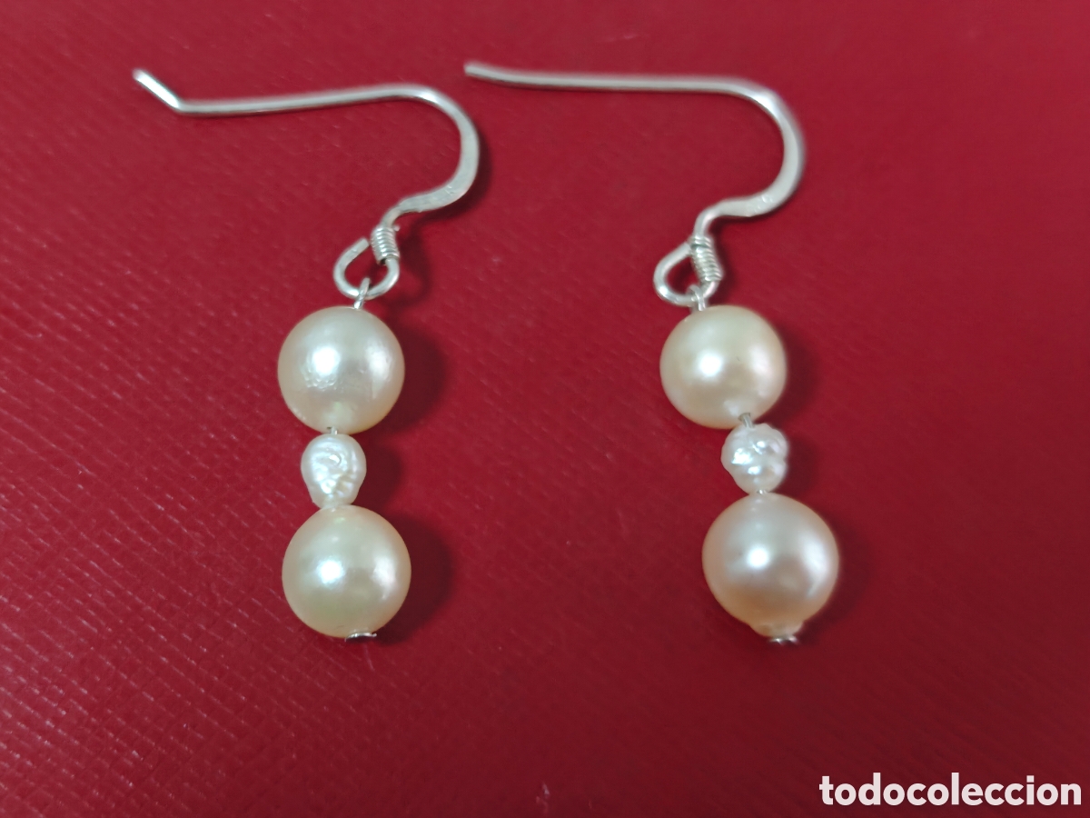 Joyeria: PENDIENTES DE PLATA DE LEY Y PERLAS NATURALES - Foto 4