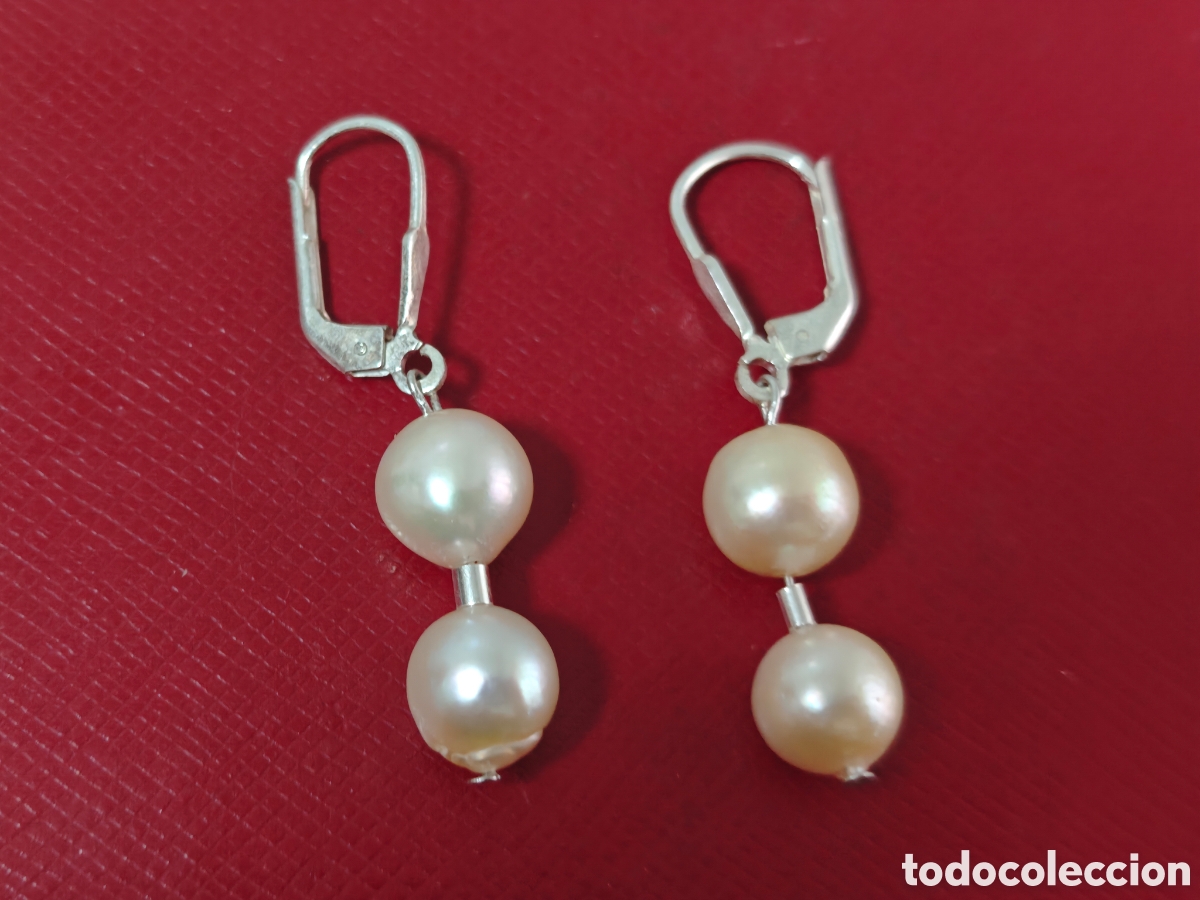 Joyeria: PENDIENTES DE PLATA DE LEY Y PERLAS NATURALES - Foto 1